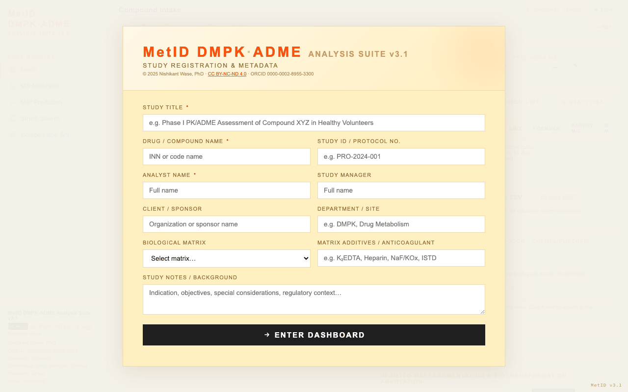 MetID DMPK-ADME Suite demo: Ibuprofen Phase I/II study